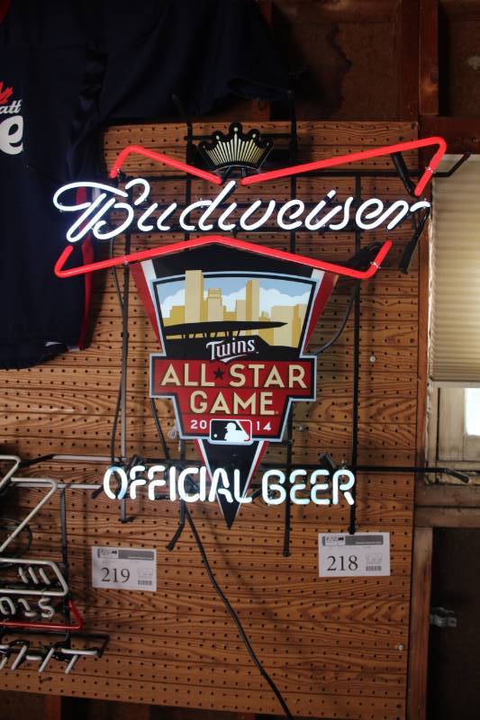 lot 218 image: Budweiser Beer Twins All Star Game 2014 Official Beer Neon Light