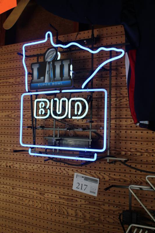 lot 217 image: Budweiser Beer Super Bowl LIII Minnesota Neon Light