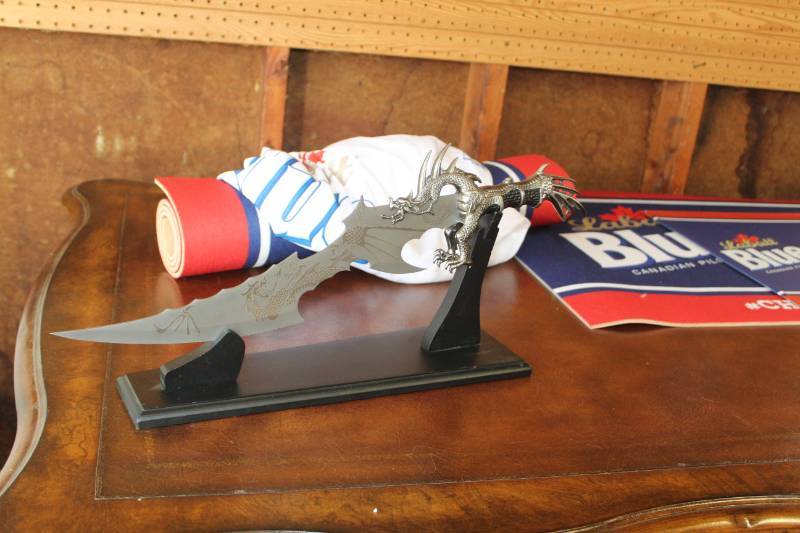 lot 245 image: 15in. Dragon Dagger with Stand