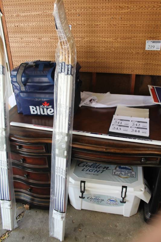 lot 242 image: Lot of (4) Labatt Blue Beer Hockey Sticks