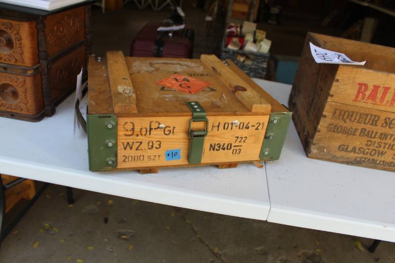 lot 267 image: Wood Box with Metal Latch