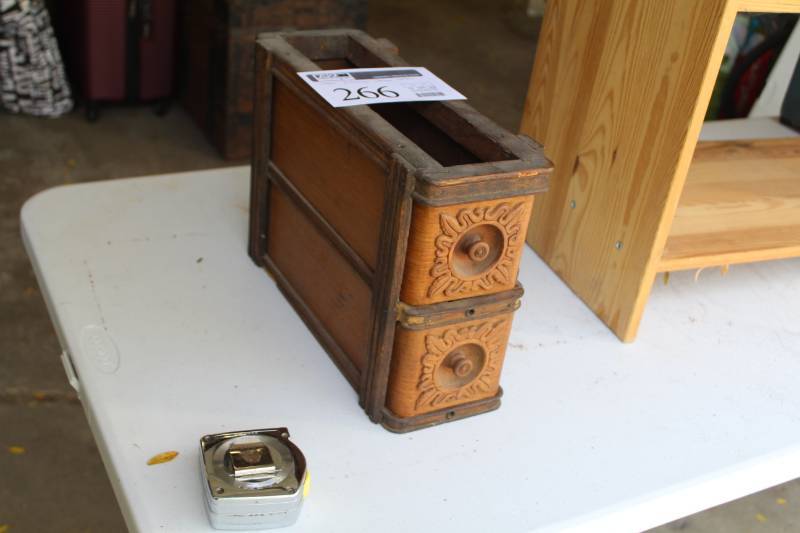 lot 266 image: Wood 2-Drawer Storage Cabinet