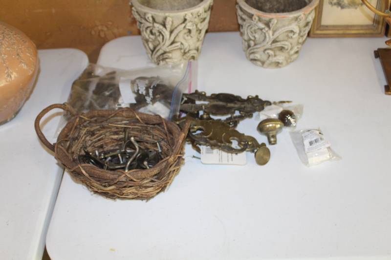 lot 299 image: Wall Hooks, Drawer Pulls, Door Knob, Misc. Hardware