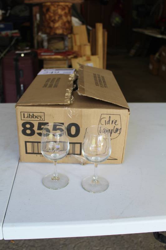 lot 249 image: Lot of (26) Stella Artois Cidre Wine Taster Glasses