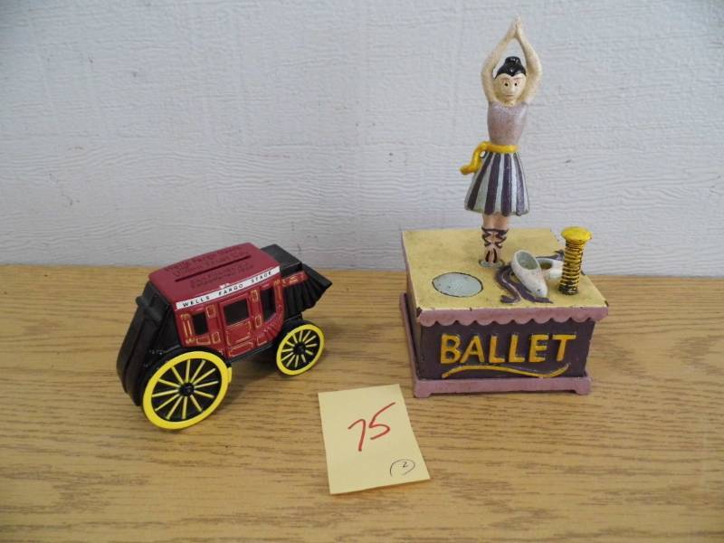 Ballet Cast Iron Bank - Metal Wells Fargo Bank