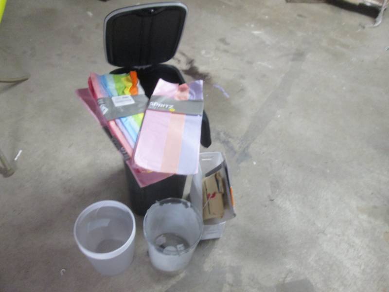 lot 179 image: lot of bins and papers, big bins li...