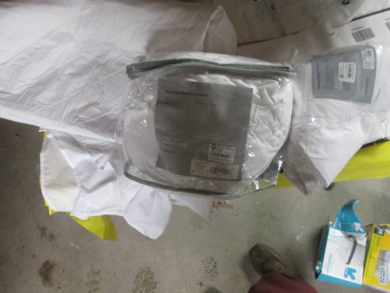 lot 242 image: twin mattress protector and 2 queen...