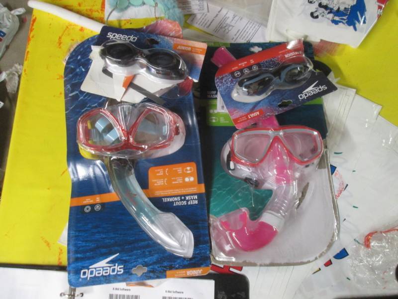 lot 214 image: snorkel set and swim glasses...