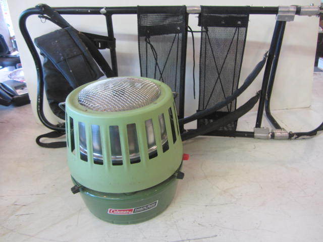 lot 58 image: Coleman Heater, Backpack Frame