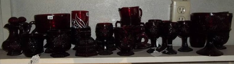 lot 42 image: Ruby Red Glassware