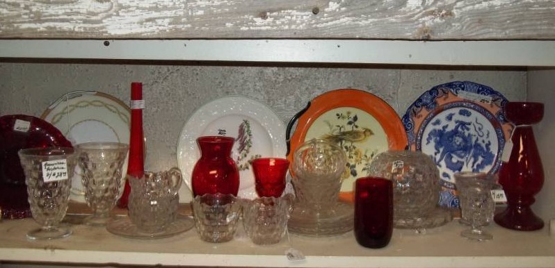 lot 87 image: Assorted Glassware and Decorative Plates American Fostoria