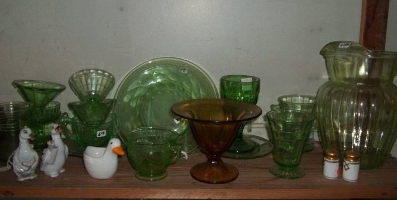 lot 117 image: Green Glassware and More