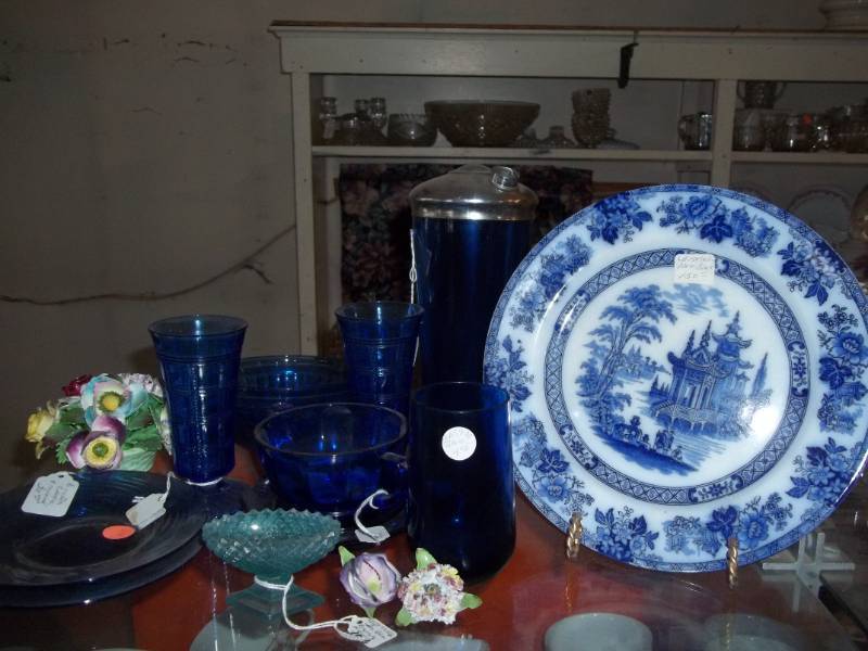 lot 135 image: Blue Glassware and More