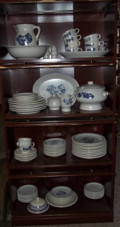 lot 144 image: Pfaltzgraff Dishes and Display Cabinet