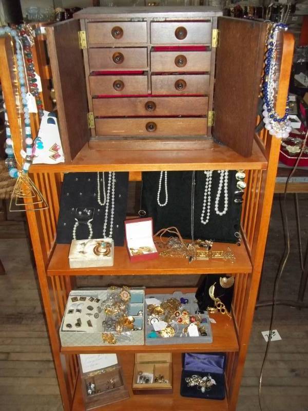 lot 155 image: Assorted Jewelry with Storage Shelf