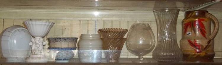 lot 238 image: Assorted Glassware and Glass Lamp Shades