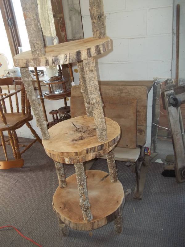 lot 311 image: Vintage School Desk and Rustic Tables