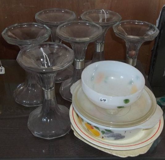 lot 371 image: Assorted Kitchenware and Glass Candle Holders