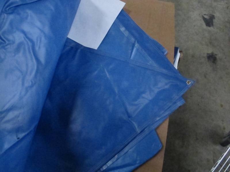 Diagonal Vinyl Tarp - 12 oz. 11 x 15 x 19 Light Blue Vinyl tarp - Medium-Heavy Duty - With Grommets