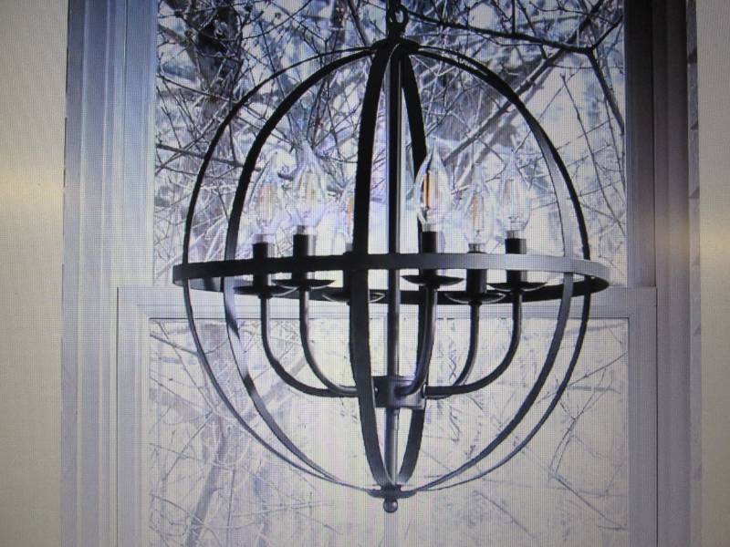 lot 29 image: Round Chandelier open box Retail $1...