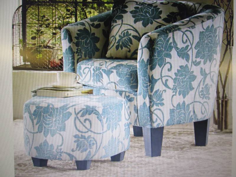 lot 31 image: Crestview Accent Chair & Ottoman op...