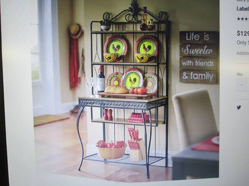 lot 40 image: Labelle Bakers Rack open box Retail...
