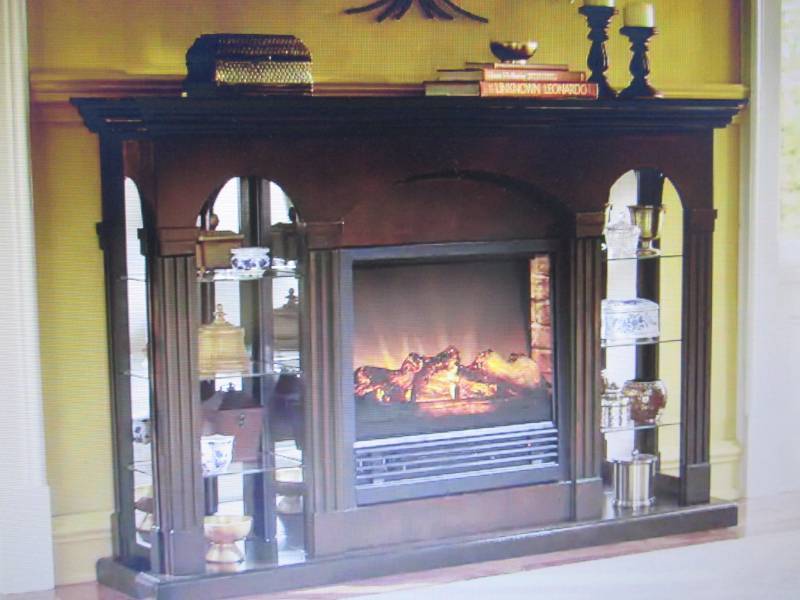 lot 45 image: Double Curio Fireplace Cabinet only...