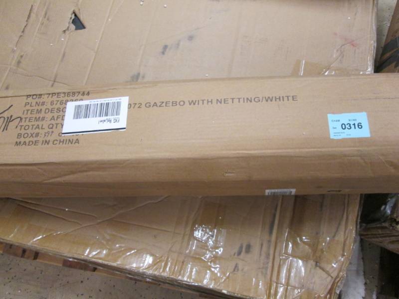 lot 49 image: Gazebo with Netting White open box...