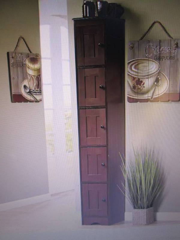 lot 50 image: Katie 5-Door Tall Kitchen Cabinet o...