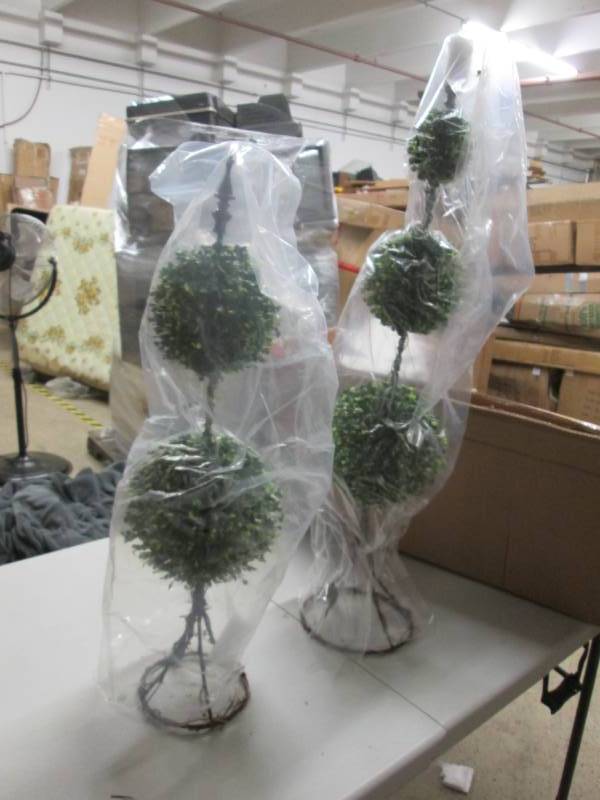 lot 70 image: Set of 2 Decorative Topiaries open ...