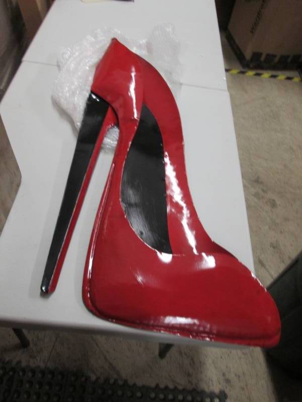 lot 85 image: Red Stiletto Wall Art open box Reta...