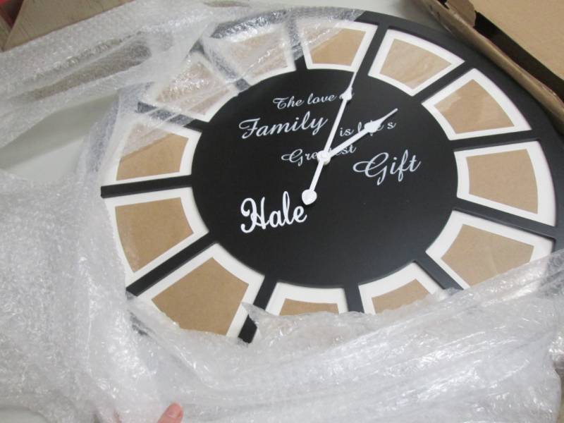 lot 86 image: Personalized Photo Frame Clock open...