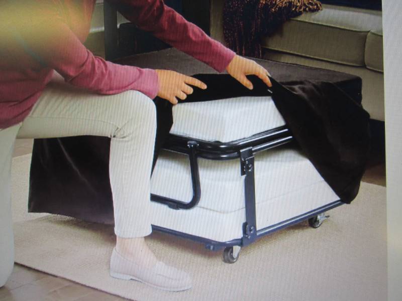 lot 90 image: Sleeper Ottoman open box, no cover ...