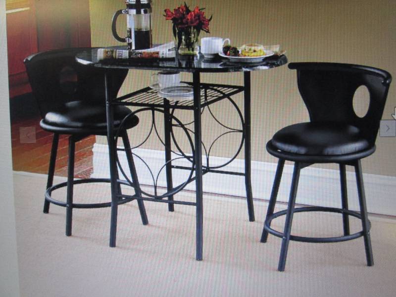 lot 88 image: Faux-Granite Bistro Table Set open ...
