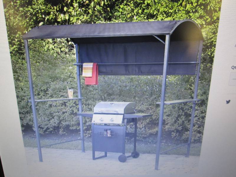 lot 111 image: Steel BBQ Grill Gazebo open box Ret...