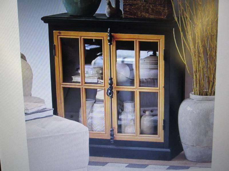 lot 115 image: Short Window Pane Cabinet open box ...