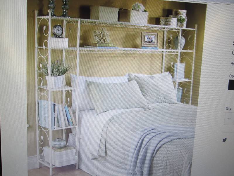 lot 119 image: Leaf Scroll Headboard Shelving open...