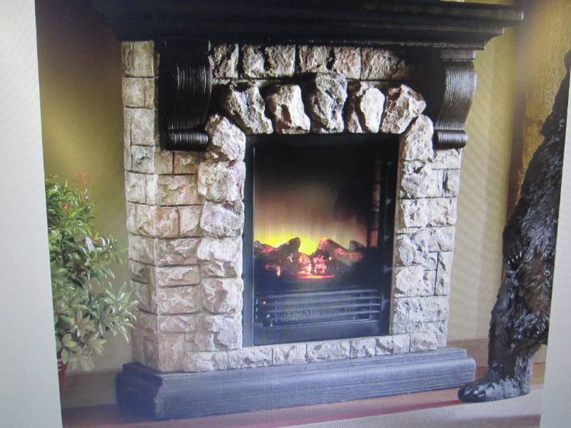 lot 120 image: Faux Stone Fireplace open box Retai...