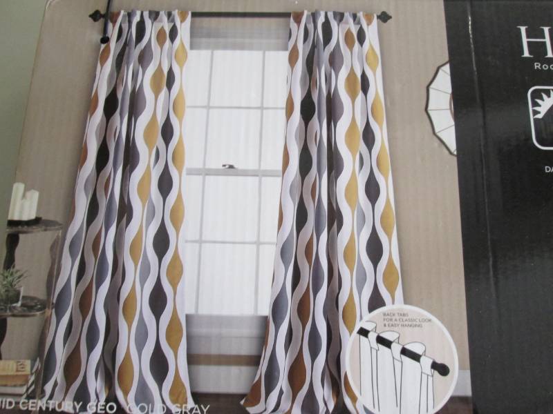 lot 144 image: 2 Panel Set Half Moon Room Darkenin...