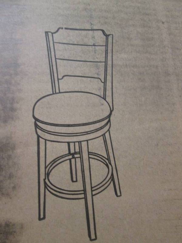 lot 6 image: Wood Back Swivel Bar Stool WUphols...