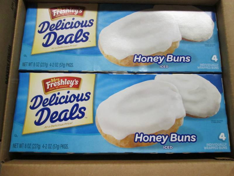 lot 122 image: Mrs. Fresleys Honey Buns- Iced (3 ...