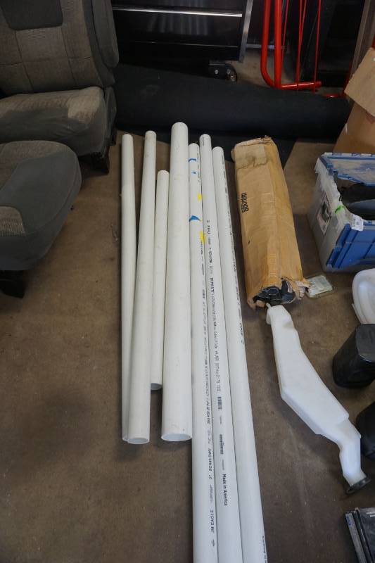 lot 73 image: Lot of PVC Pipes In Assorted Sizes and Lengths
