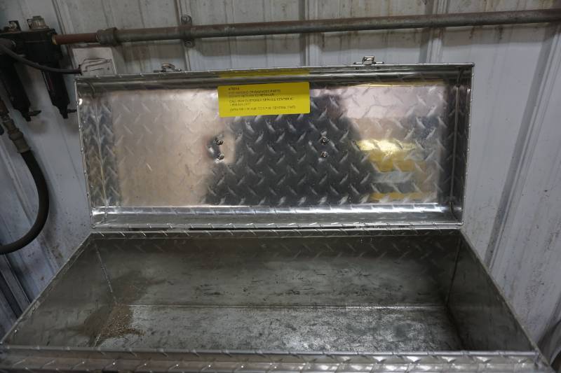 lot 26 image: Husky Brand Diamond Plate Metal Tool Box