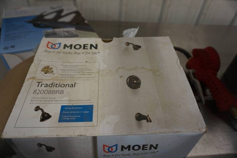 lot 81 image: Moen Traditional Model EZ008BRB Antique Brass Shower Fixture