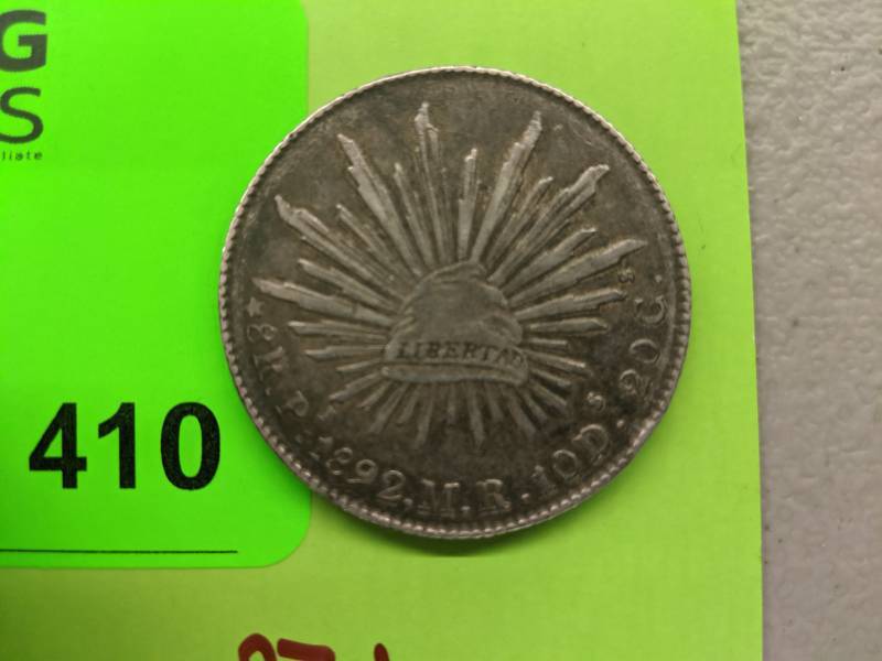 lot 410 image: 1892 Pi MR 8 Reales