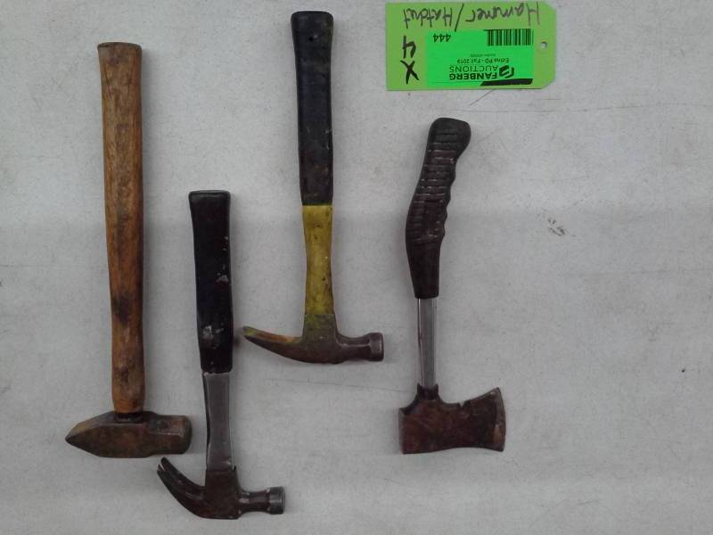 lot 444 image: Lot of (4) Hammer, Hatchet