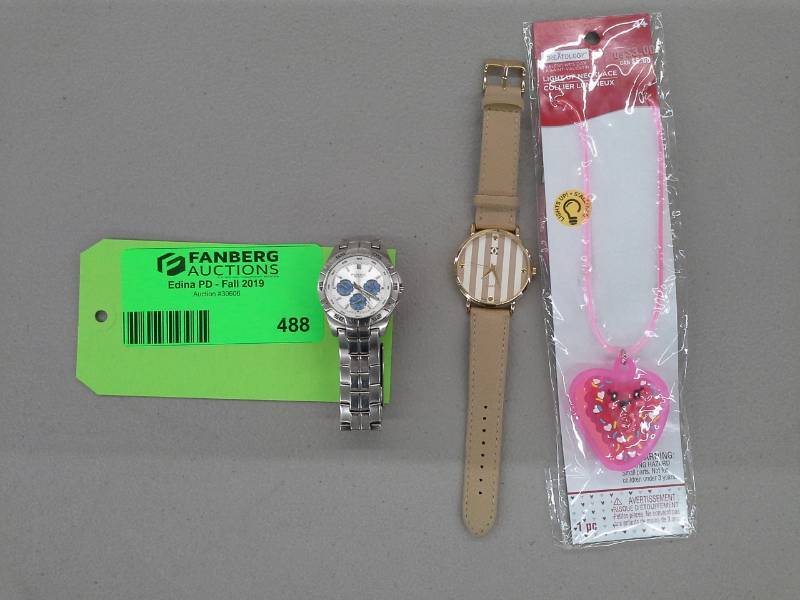 lot 488 image: Fossil Wrist Watch, Quartz Womens Wrist Watch, Heart Pendent