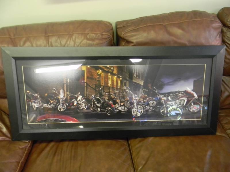 COOL Vintage Motorcycles Panoramic Approx 44x20 - SEE PICTURES