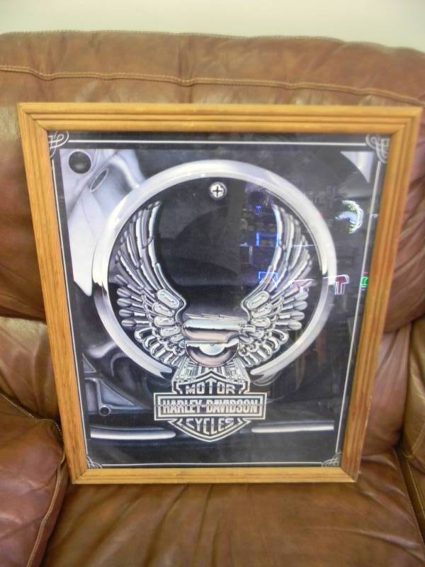VINTAGE Harley Davidson Framed Advertisement. Approx 18x22 - SEE PICTURES
