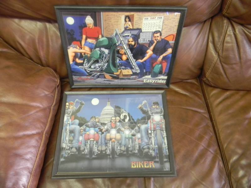 Set of Two Easy Rider David Mann Prints. - Approx 12x15 - SEE PICTURES